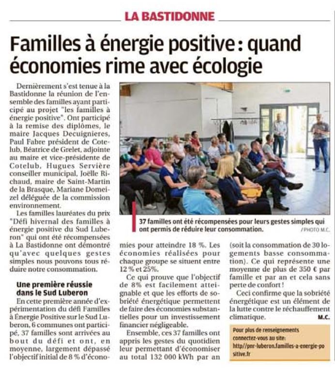 Article de La Provence du 04 juin 2019
